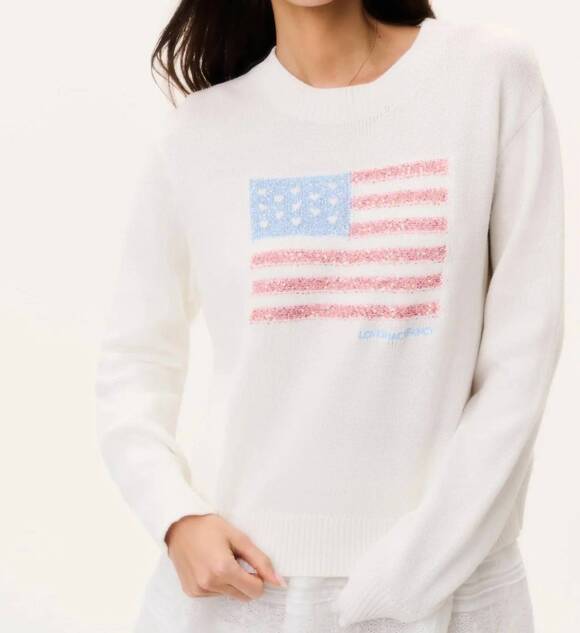 LOVESHACKFANCY Tops - NEW LOVESHACKFANCY ty sparkle americana pullover in pop rocket